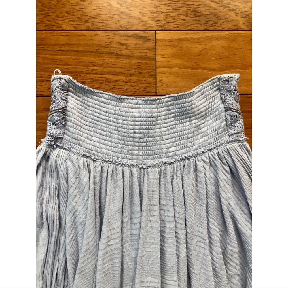 Free People Light Blue Embroidered Boho Handkerchief Skirt - Picture 5 of 8